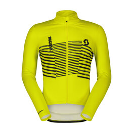 SCOTT Cycling winter long sleeve jersey - TEAM WARM GRAPHICS - yellow