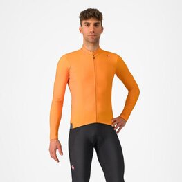 CASTELLI Cycling winter long sleeve jersey - ESPRESSO THERMAL - orange