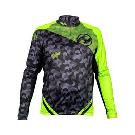 HAVEN Cycling winter long sleeve jersey - STRATO - black/light green