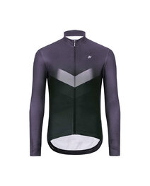 HOLOKOLO Cycling winter long sleeve jersey - ARROW WINTER - black/grey