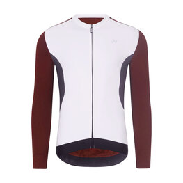 HOLOKOLO Cycling winter long sleeve jersey - SPECIAL - white/bordeaux