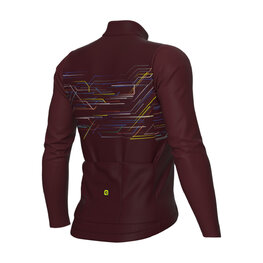 ALÉ Cycling winter long sleeve jersey - PR-E MEGABYTE - bordeaux