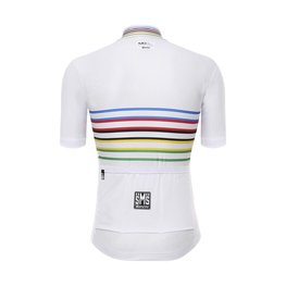 SANTINI Cycling short sleeve jersey - UCI WORLD CHAMPION MASTER - white/rainbow